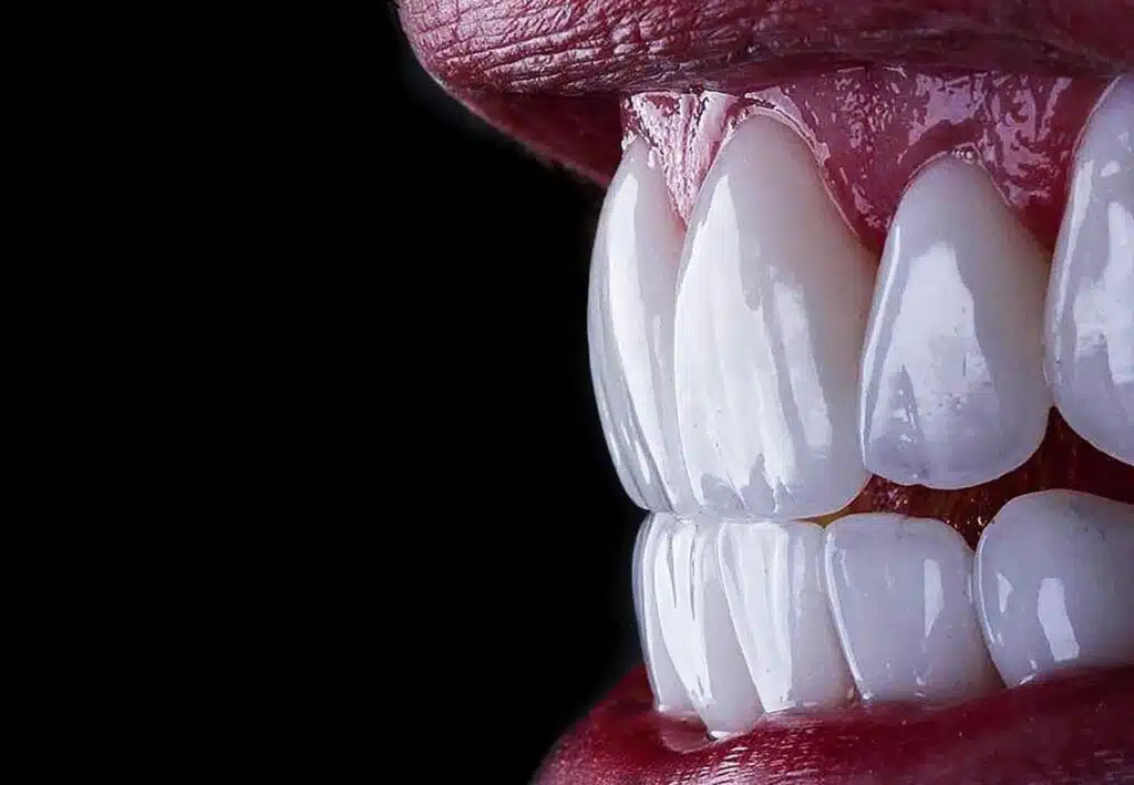 Bright natural smile cosmetic dental treatment