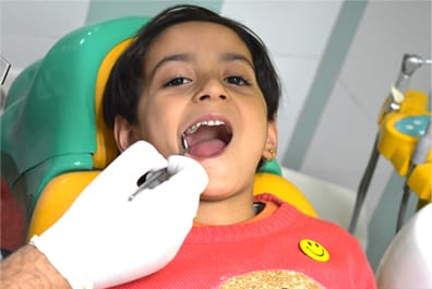 Child at dental clinic