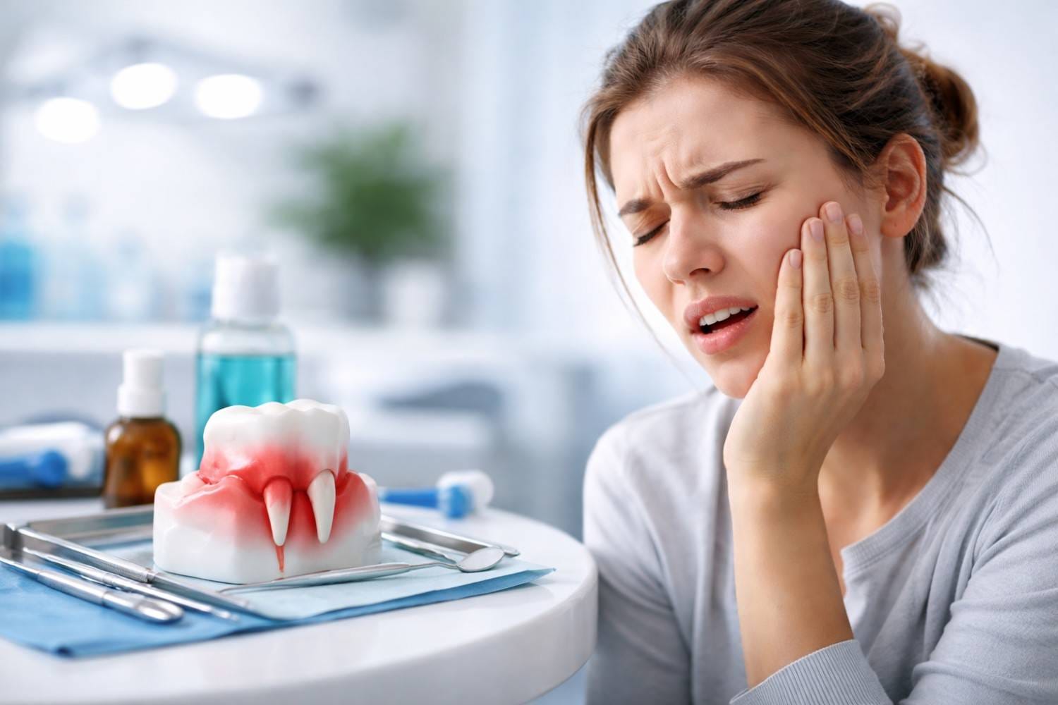 Person experiencing tooth pain