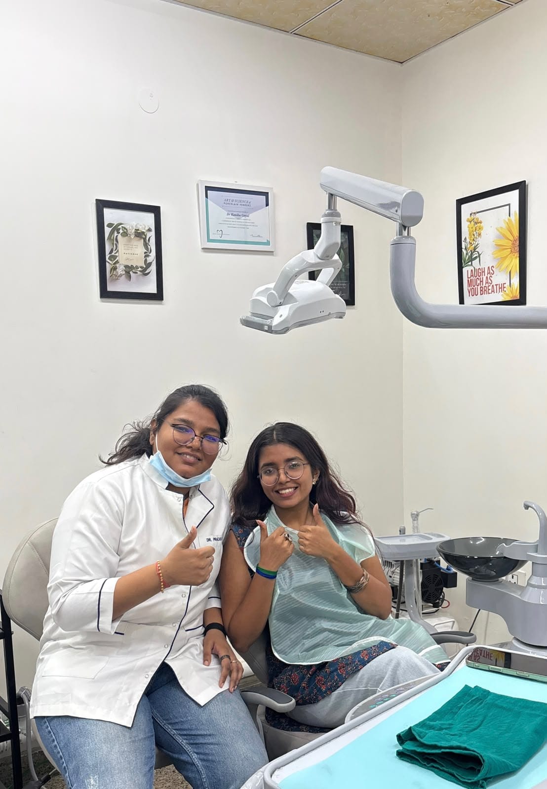 Dentist patient interaction at Radiant Arc Dental Clinic