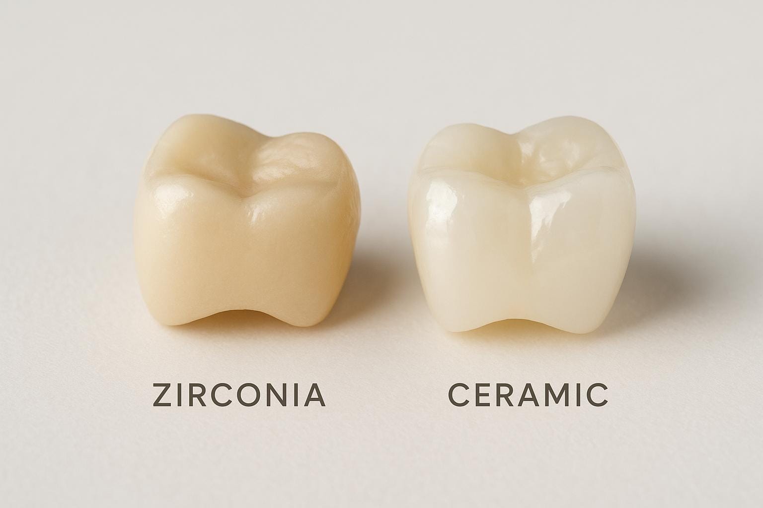 Zirconia and ceramic dental crowns